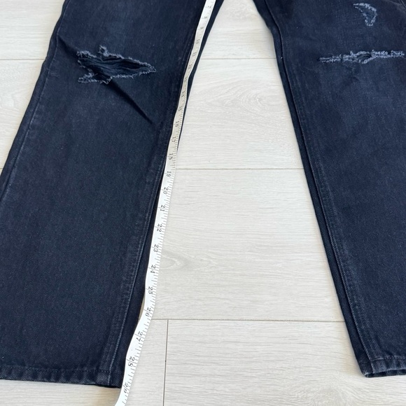 Aritzia Denim Forum Joni High Rise Loose Distressed Black Denim Jeans Size 24 - Picture 2 of 10